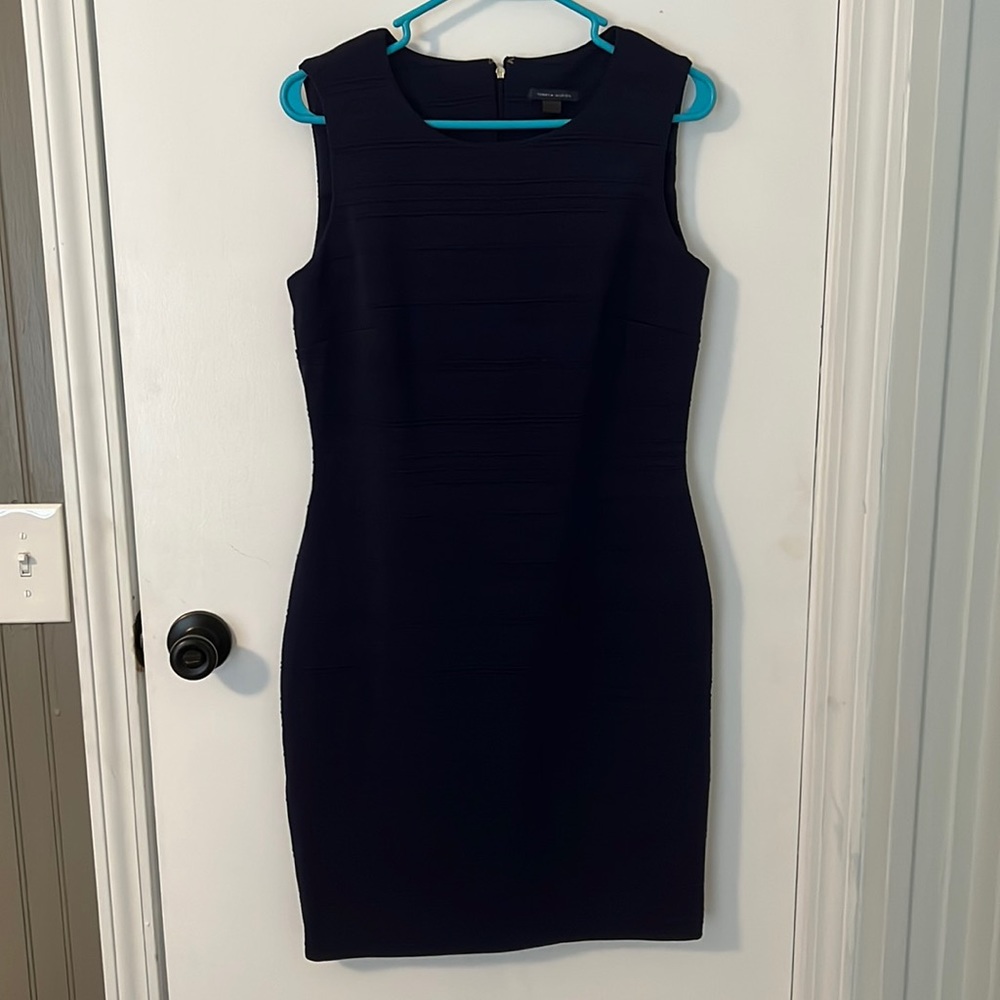 Tommy Hilfiger Size 10 Dark Blue Dress with Gold Zipper